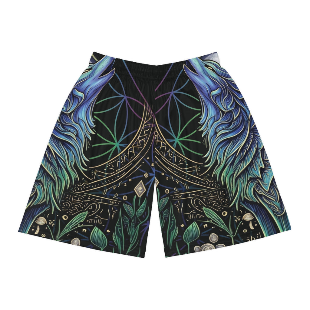Mystic Moon Wings Basketball Shorts — All - Over PrintEmber Spirit Apparel