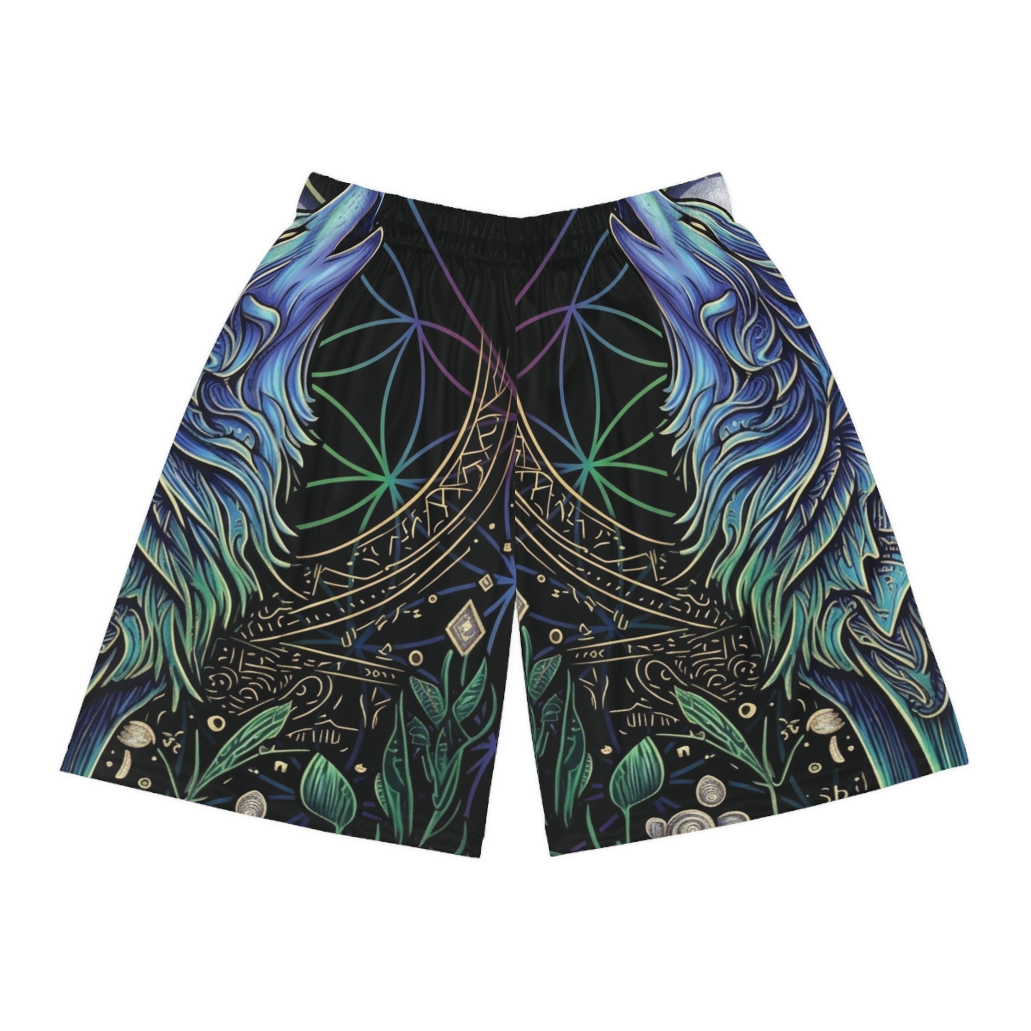 Mystic Moon Wings Basketball Shorts — All - Over PrintEmber Spirit Apparel