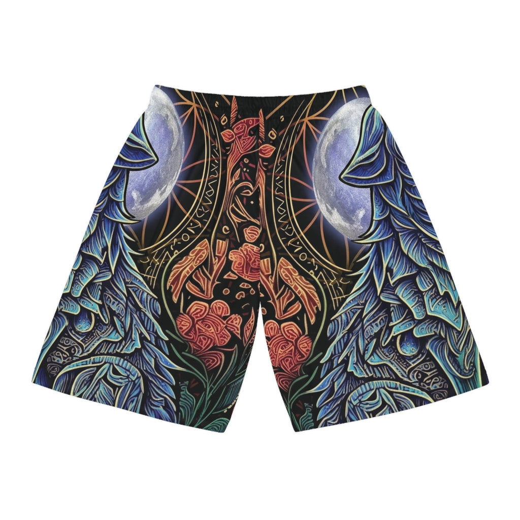 Mystic Moon Wings Basketball Shorts — All - Over PrintEmber Spirit Apparel
