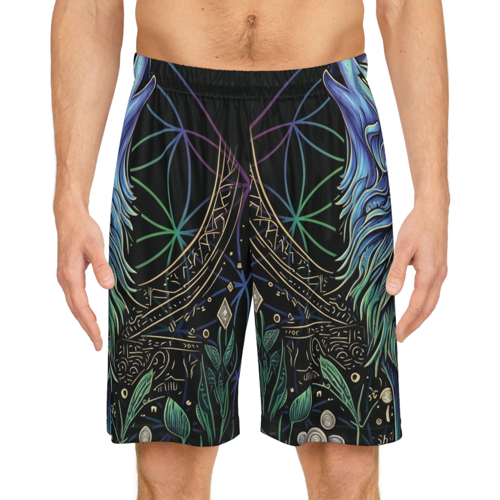 Mystic Moon Wings Basketball Shorts — All - Over PrintEmber Spirit Apparel
