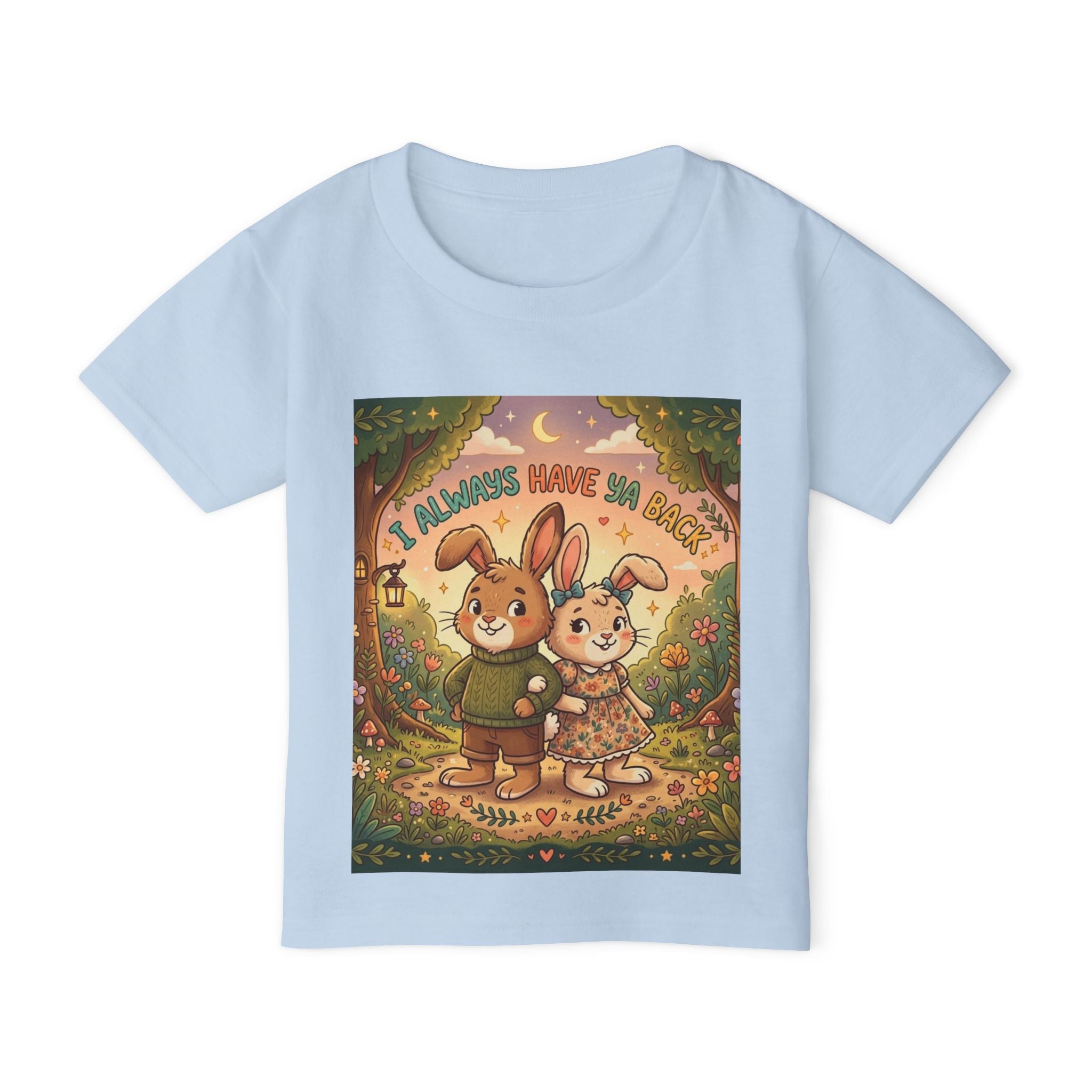 Kids graphic tee with cute woodland bunny "Have My Heart" print