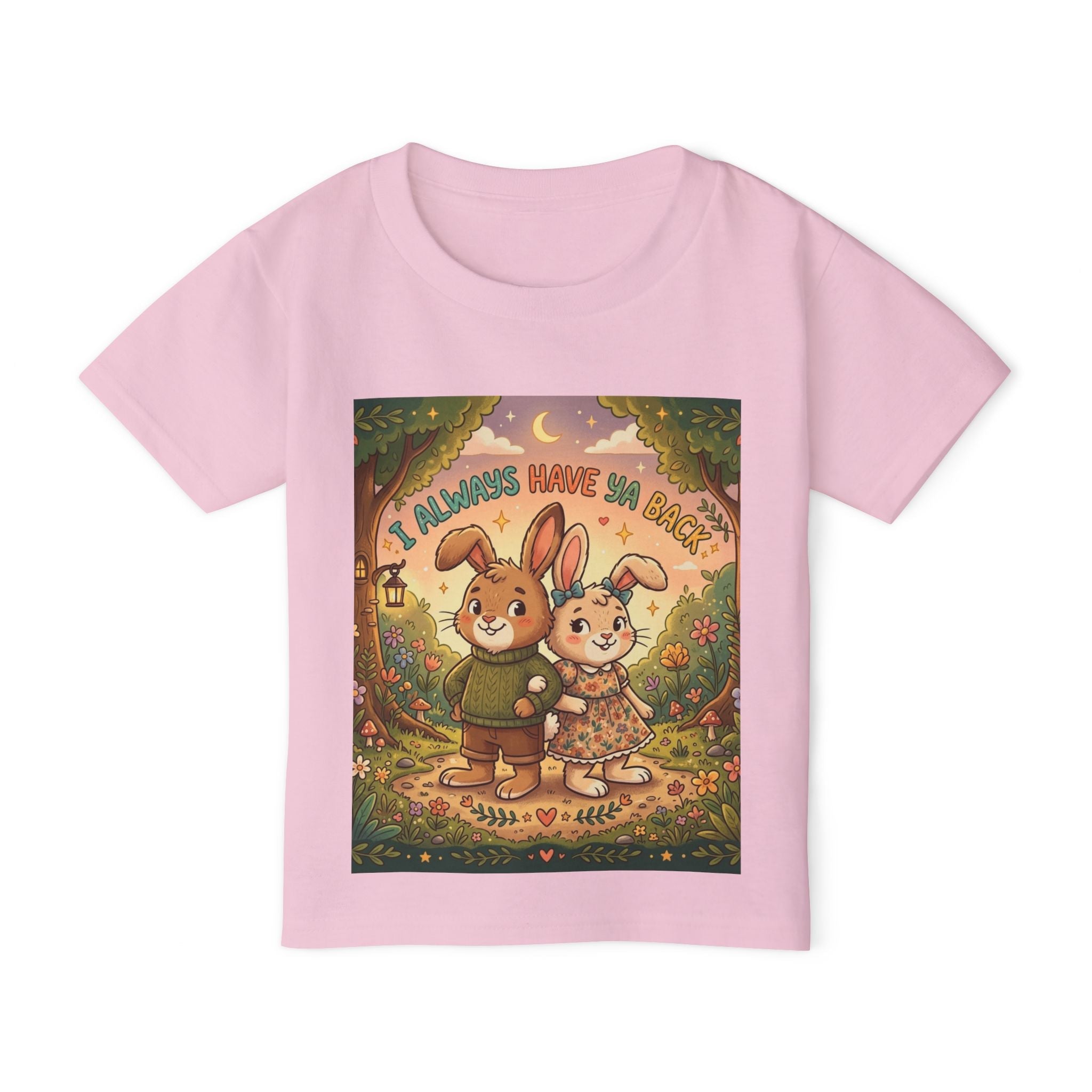 Kids graphic tee with cute woodland bunny "Have My Heart" print