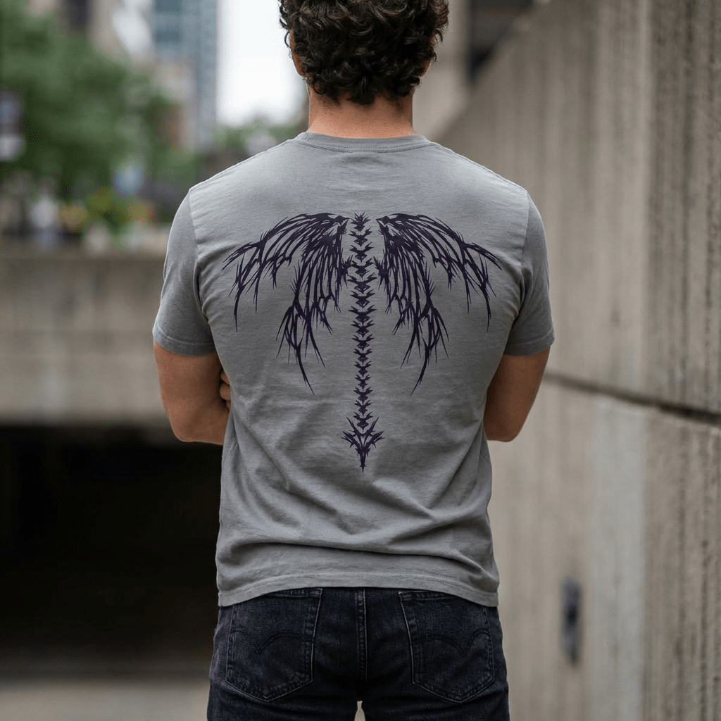 Unisex garment-dyed Dragon Purple Wings graphic t-shirt in relaxed fit