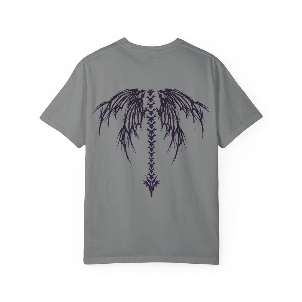 Unisex garment-dyed Dragon Purple Wings graphic t-shirt in relaxed fit