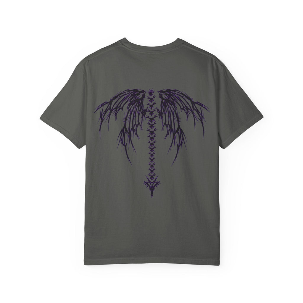 Unisex garment-dyed Dragon Purple Wings graphic t-shirt in relaxed fit