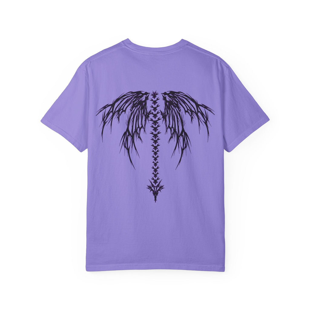 Unisex garment-dyed Dragon Purple Wings graphic t-shirt in relaxed fit