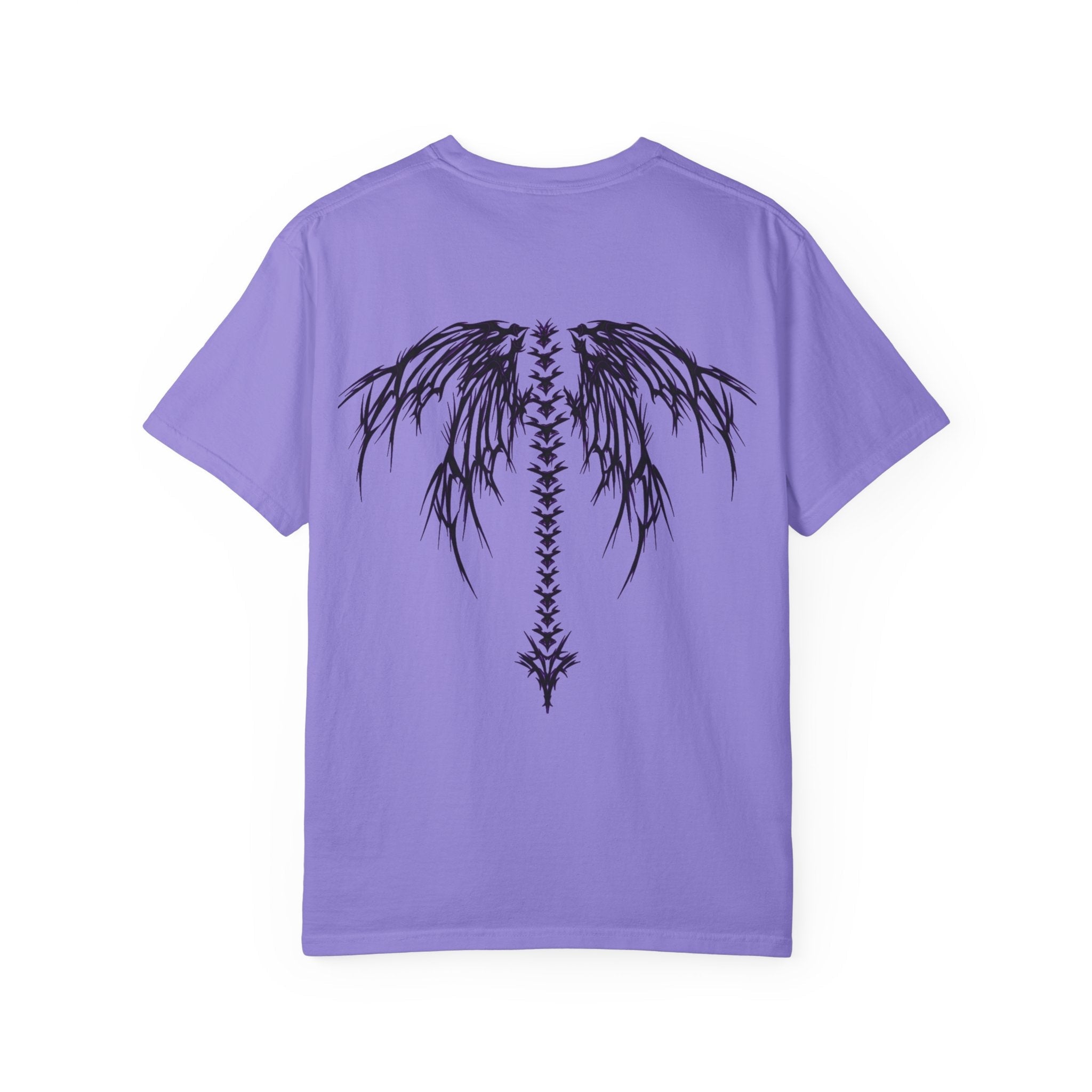 Unisex garment-dyed Dragon Purple Wings graphic t-shirt in relaxed fit
