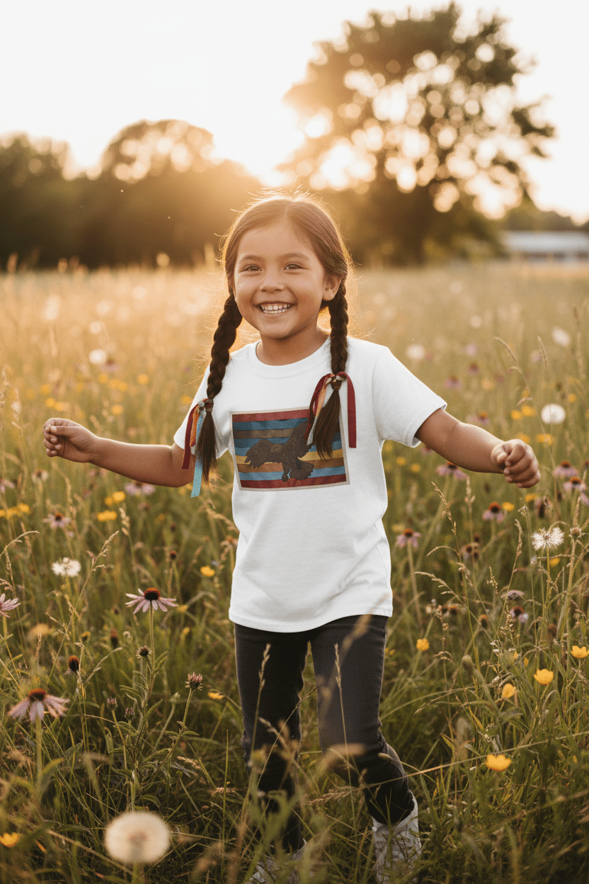 A Ribbon Kids Tee – 7 Grandfather Teachings Spirit Animals & Colors ShirtEmber Spirit Apparel