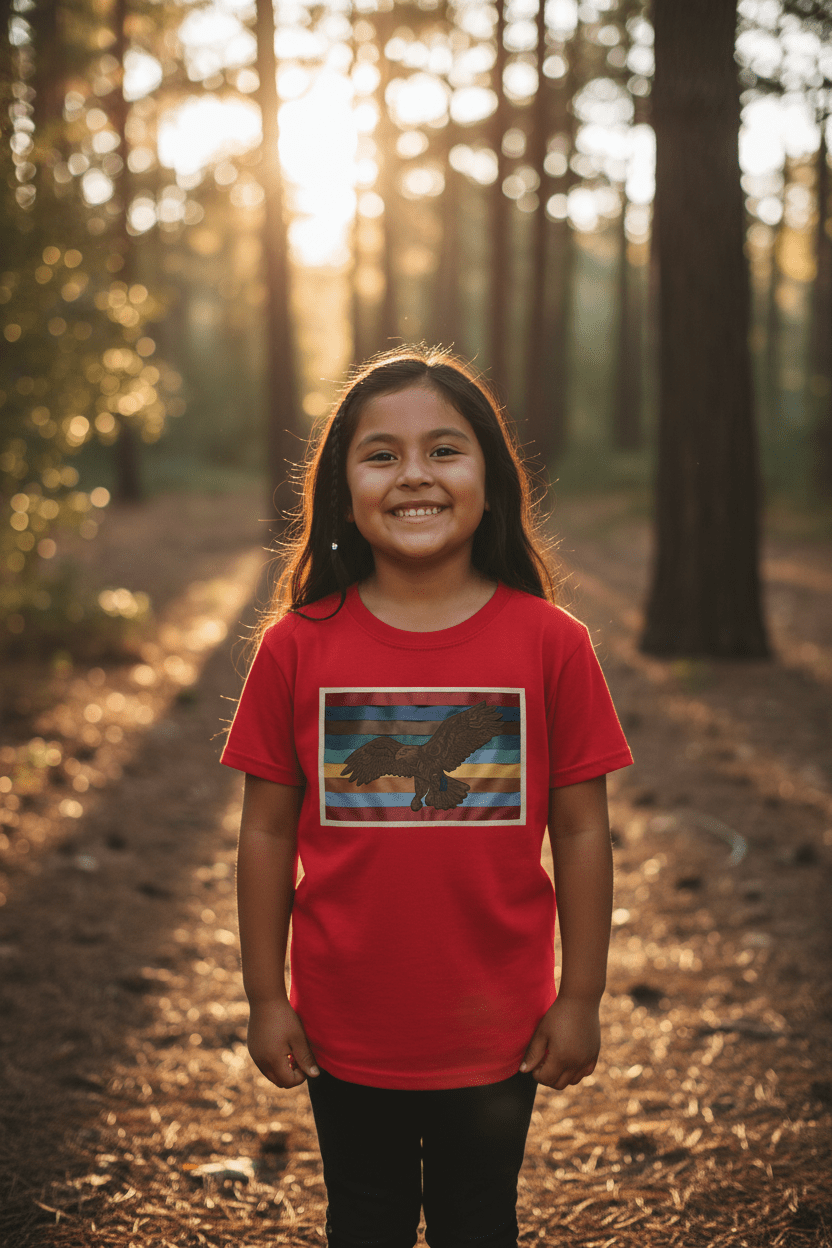 A Ribbon Kids Tee – 7 Grandfather Teachings Spirit Animals & Colors ShirtEmber Spirit Apparel