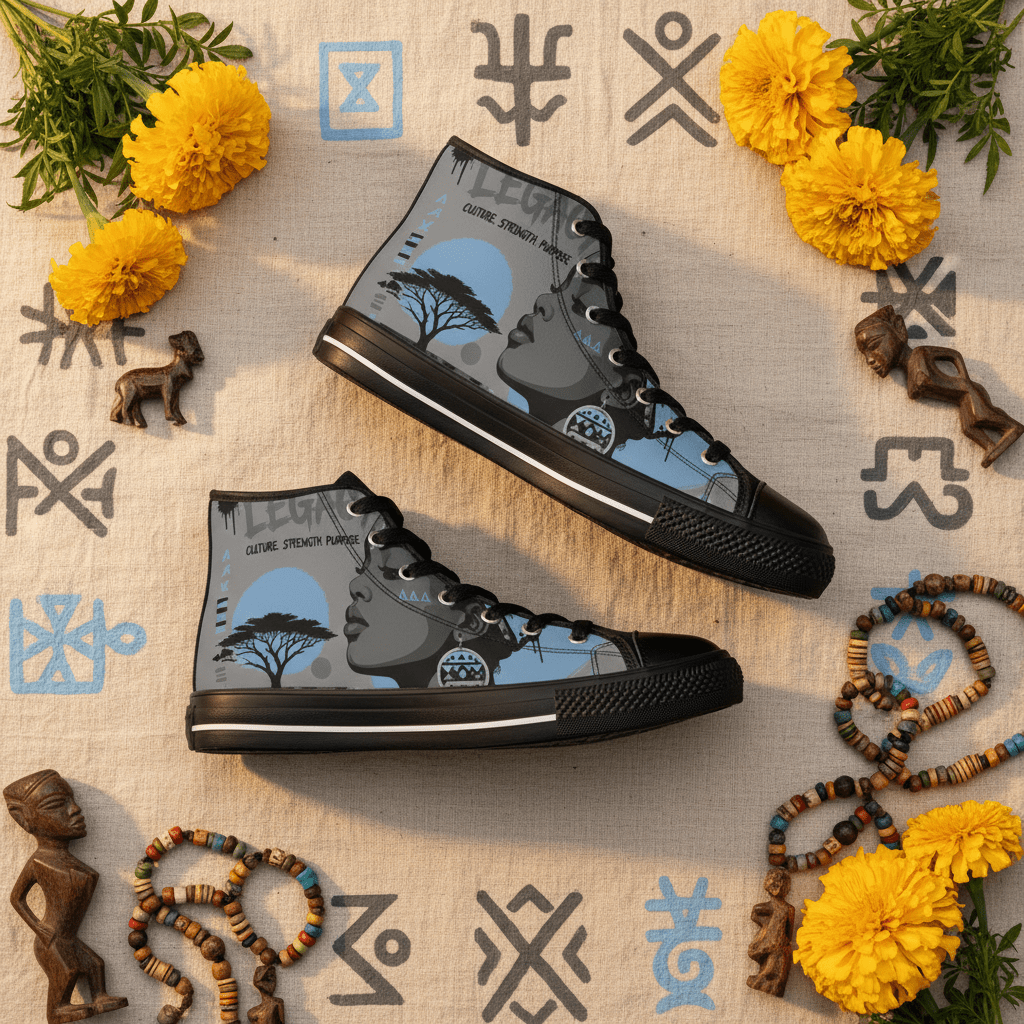 African Queen High-Top Sneakers — Strength & PurposeEmber Spirit Apparel