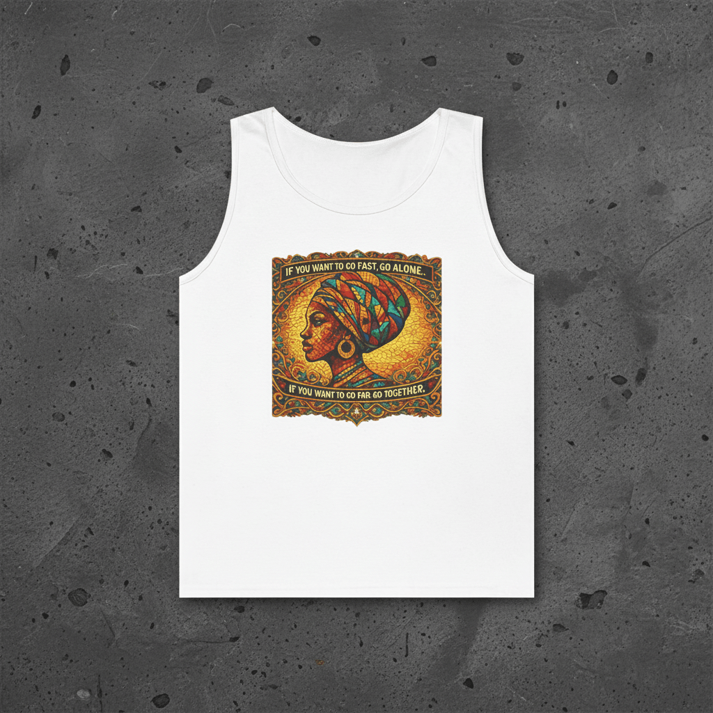 African Queen Tank Top – Vibrant Cultural Heritage Inspirational Graphic Sleeveless TeeEmber Spirit Apparel