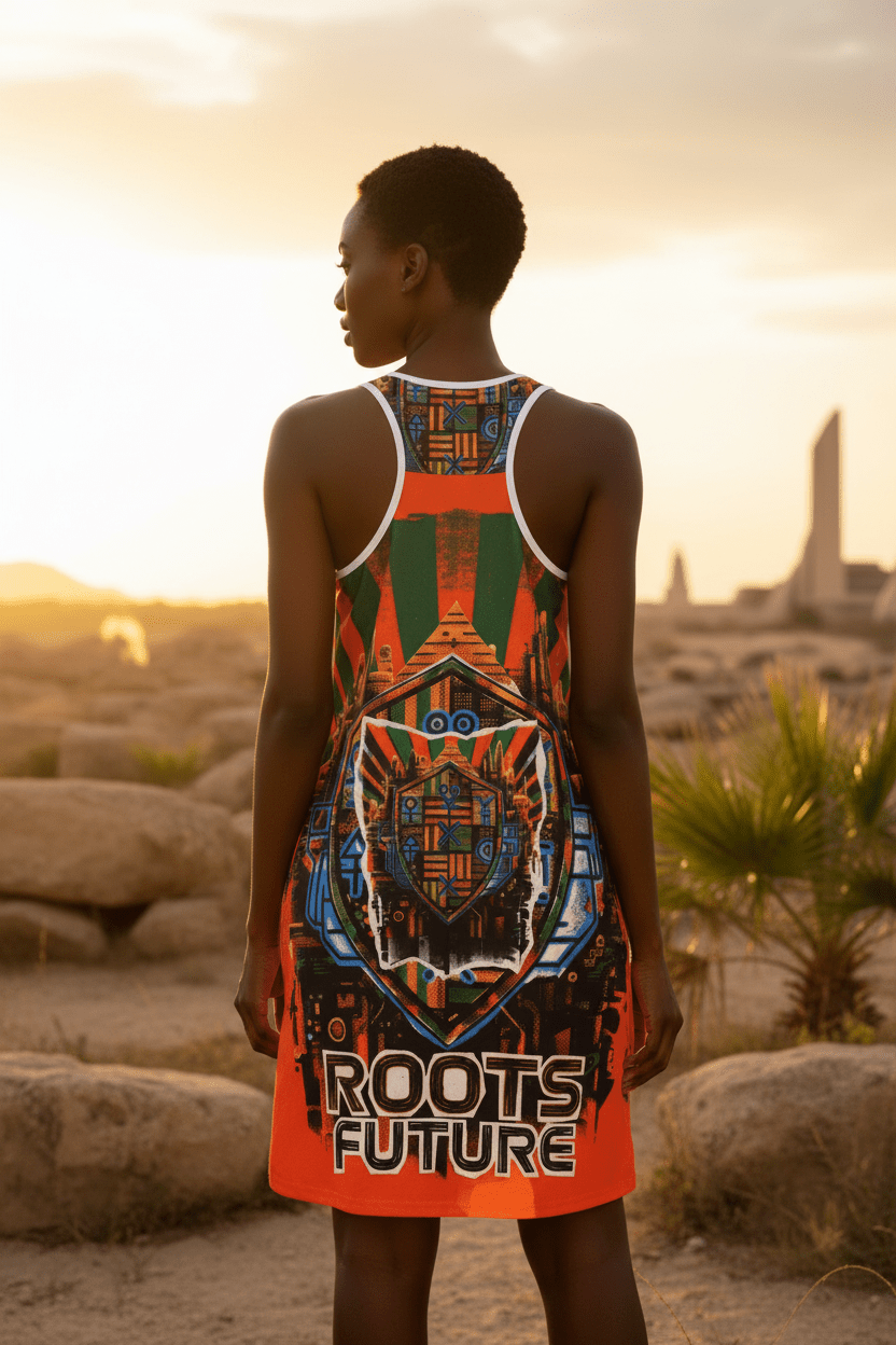 African Roots Racerback Dress — Rooted in Culture AOPEmber Spirit Apparel