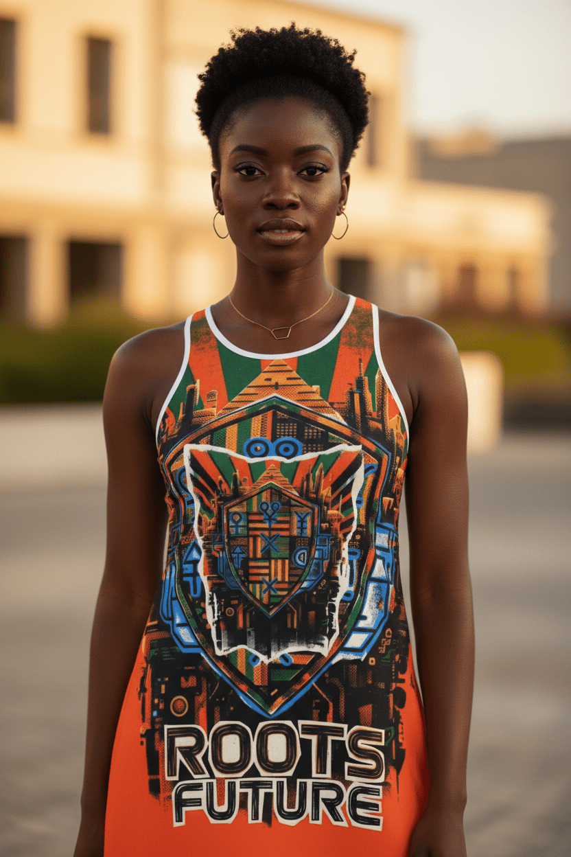 African Roots Racerback Dress — Rooted in Culture AOPEmber Spirit Apparel
