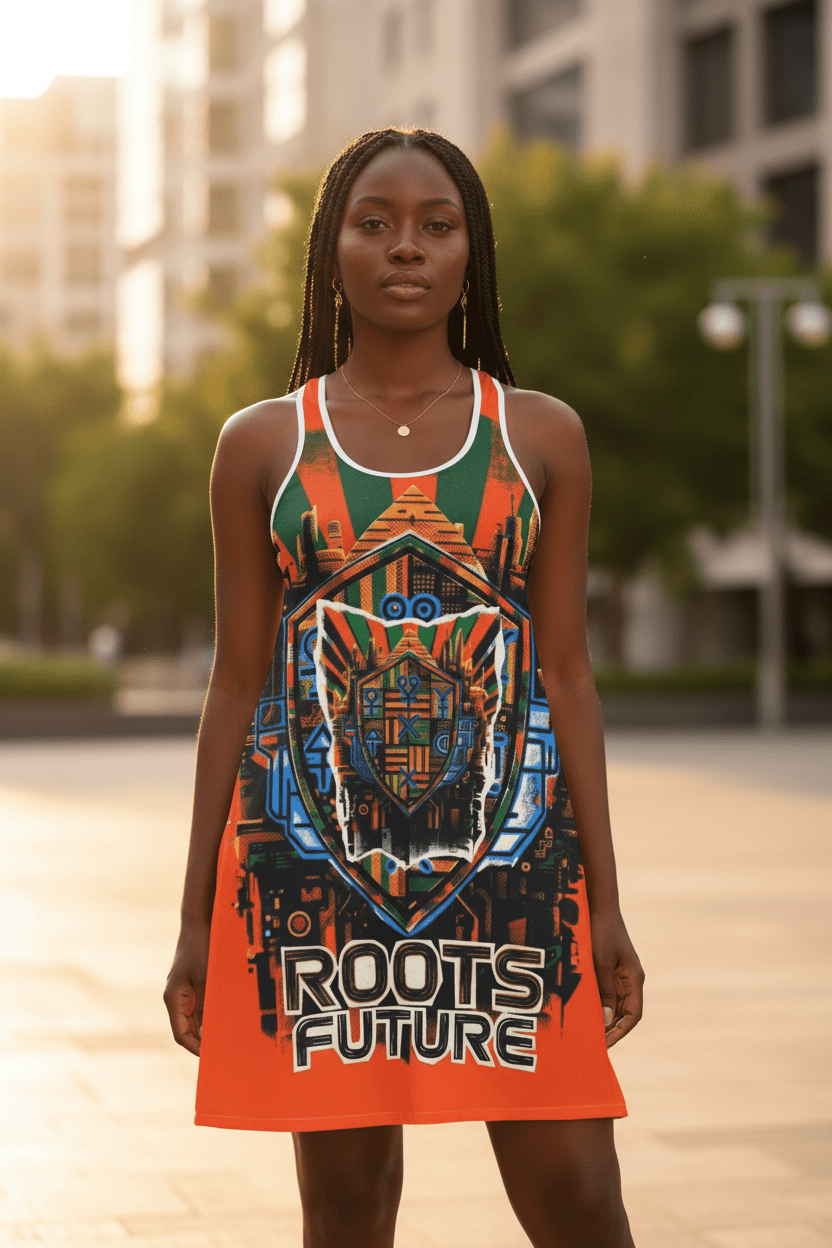 African Roots Racerback Dress — Rooted in Culture AOPEmber Spirit Apparel