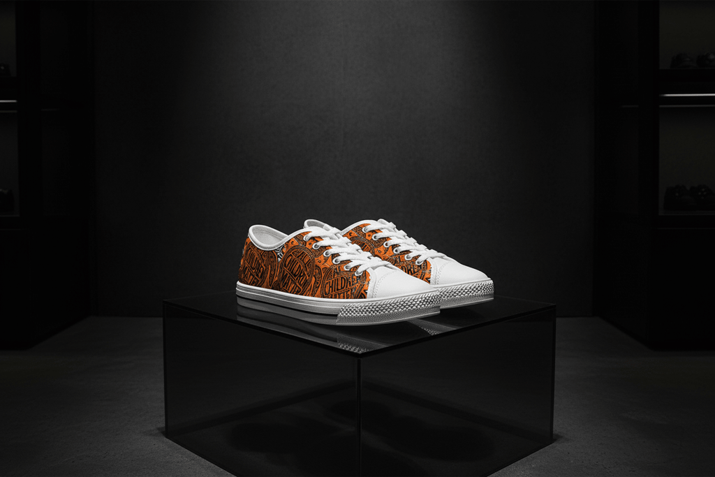 All Children Matter Women's Low Top Sneakers — Remember Residential School SurvivorsEmber Spirit Apparel