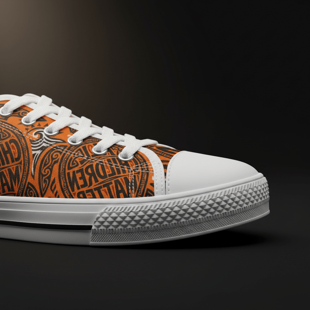 All Children Matter Women's Low Top Sneakers — Remember Residential School SurvivorsEmber Spirit Apparel