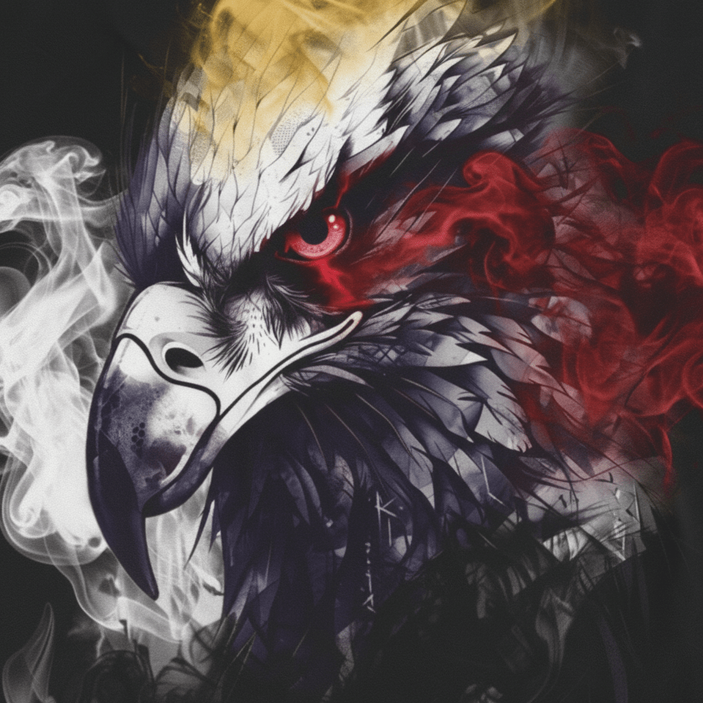 American Eagle Smoke Art Velveteen Plush Blanket — Patriotic Red White & Blue ThrowEmber Spirit Apparel