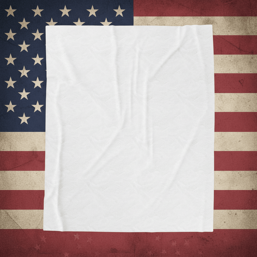 American Eagle Smoke Art Velveteen Plush Blanket — Patriotic Red White & Blue ThrowEmber Spirit Apparel