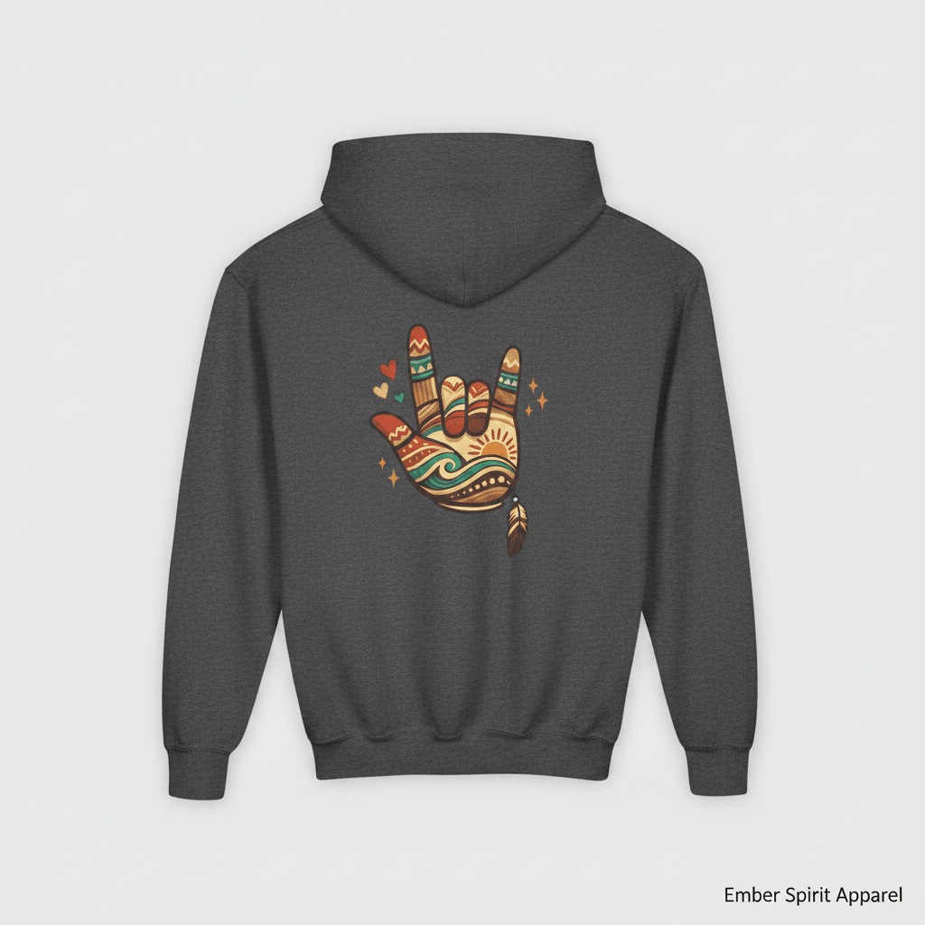 ASL Pride Hoodie — "ASL is a long form of being" Communicating Across CulturesEmber Spirit Apparel
