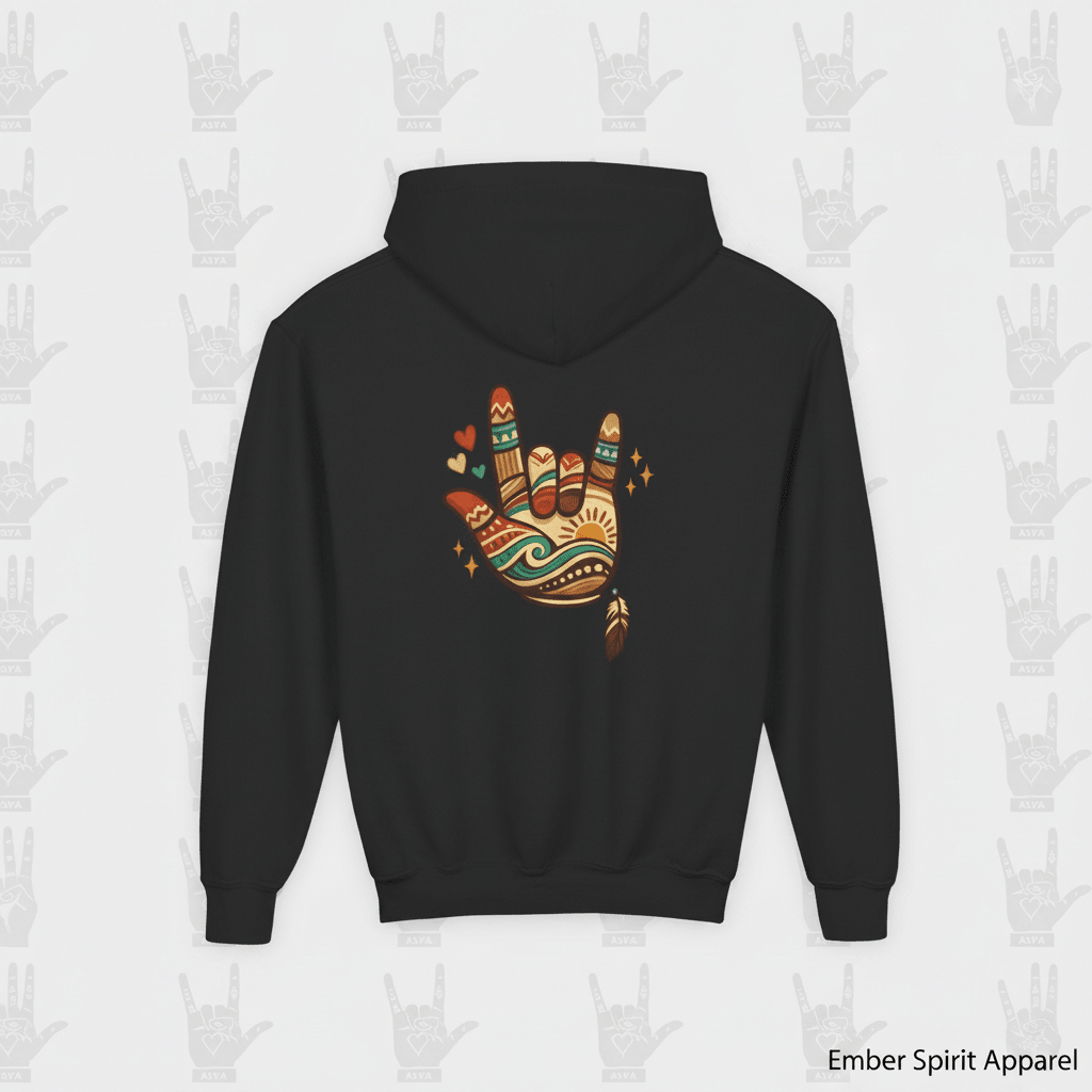 ASL Pride Hoodie — "ASL is a long form of being" Communicating Across CulturesEmber Spirit Apparel