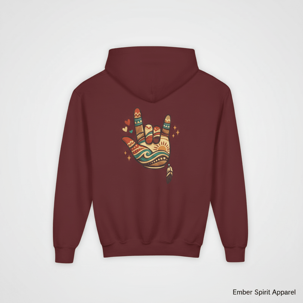 ASL Pride Hoodie — "ASL is a long form of being" Communicating Across CulturesEmber Spirit Apparel