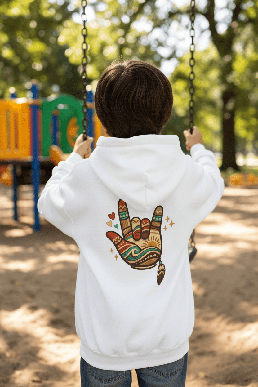 ASL Pride Hoodie — "ASL is a long form of being" Communicating Across CulturesEmber Spirit Apparel