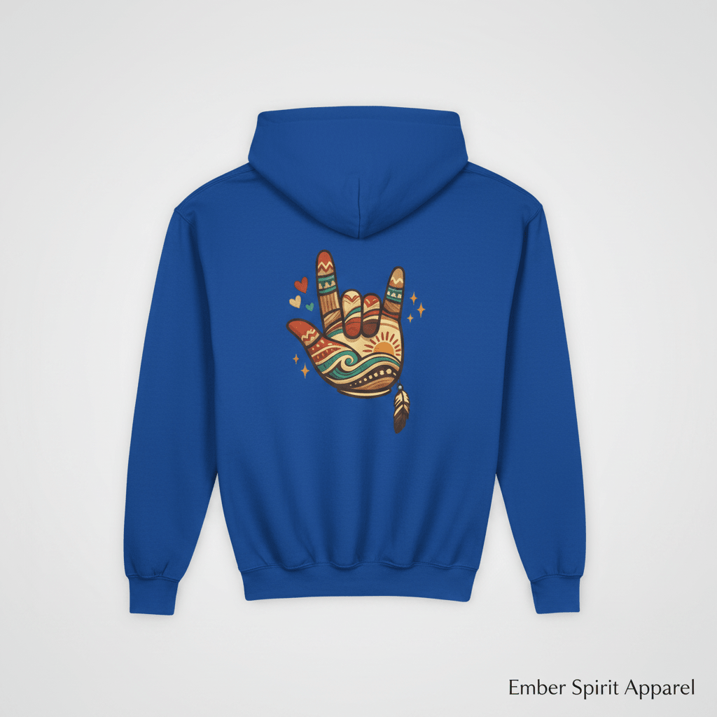 ASL Pride Hoodie — "ASL is a long form of being" Communicating Across CulturesEmber Spirit Apparel