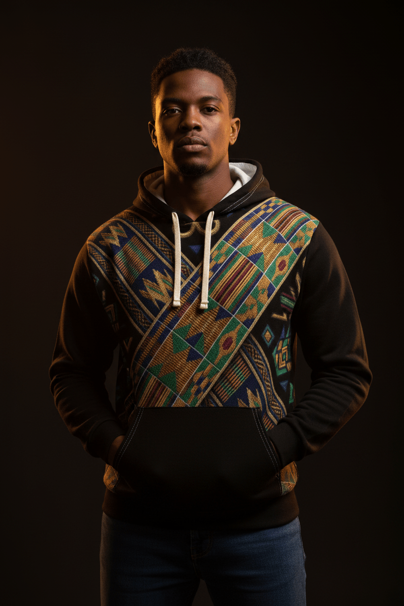 Back To The Roots Graphic Hoodie — Bold Afro - Futurist All - Over PrintEmber Spirit Apparel