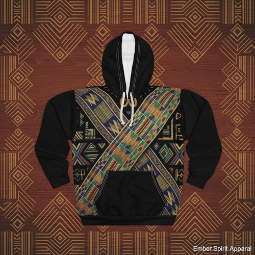 Back To The Roots Graphic Hoodie — Bold Afro - Futurist All - Over PrintEmber Spirit Apparel