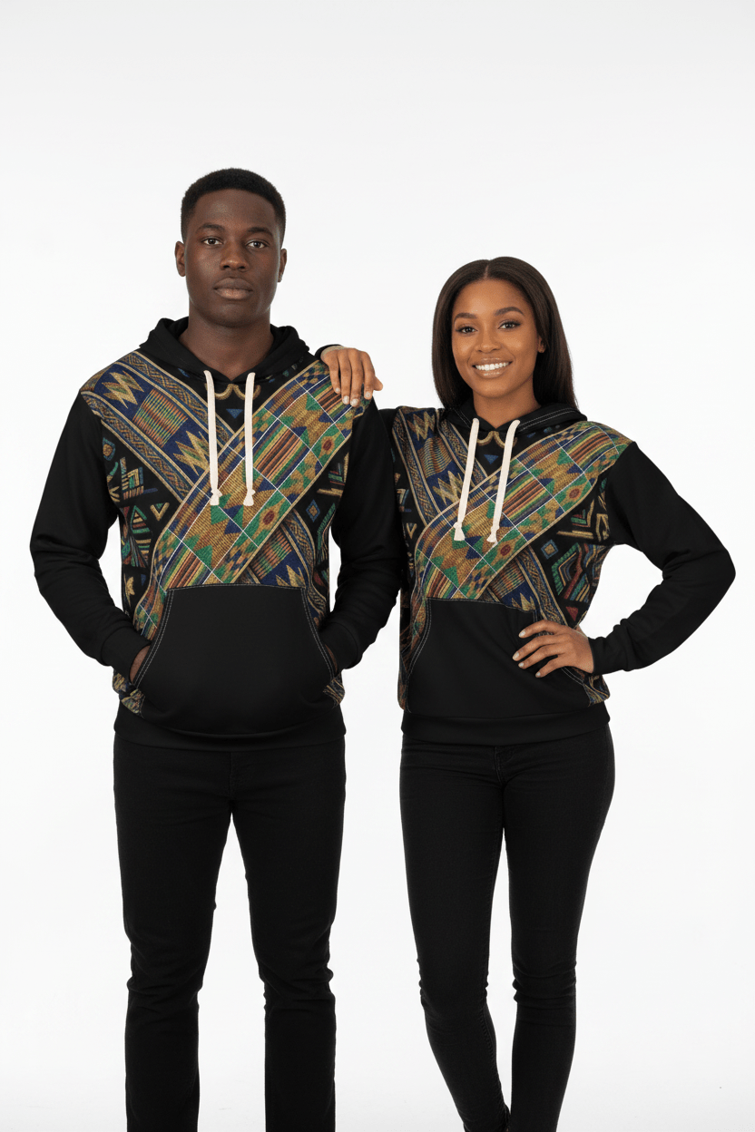 Back To The Roots Graphic Hoodie — Bold Afro - Futurist All - Over PrintEmber Spirit Apparel