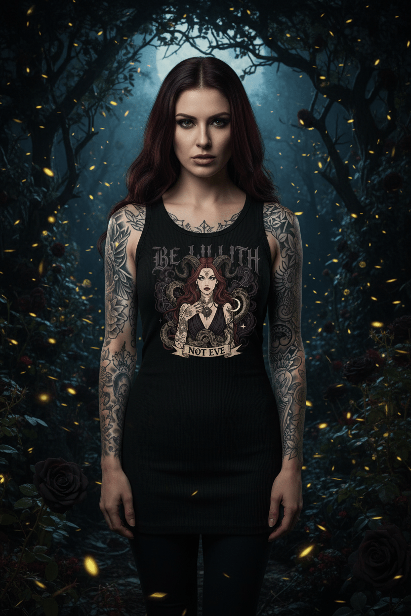 Be Lilith Not Eve Women’s Rib Tank — Feminist Equality Graphic TankEmber Spirit Apparel