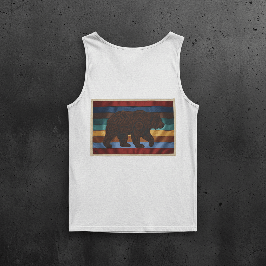Bear Strength Retro Tank — Vintage Graphic Garment - Dyed TankEmber Spirit Apparel