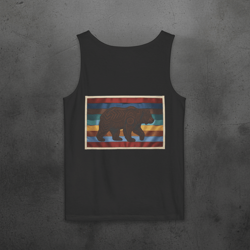 Bear Strength Retro Tank — Vintage Graphic Garment - Dyed TankEmber Spirit Apparel