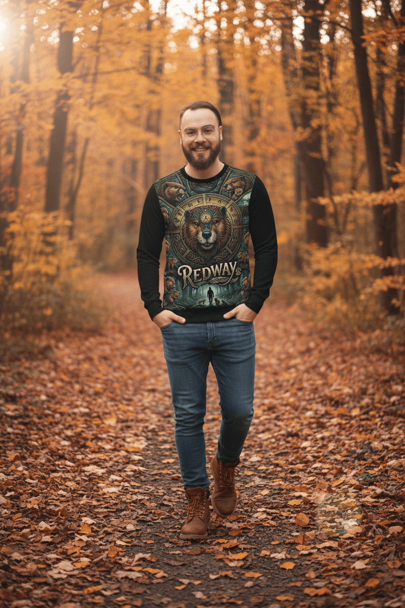 Beaver Medella Cultural Crewneck Sweatshirt — Native Heritage Design Ember Spirit Apparel