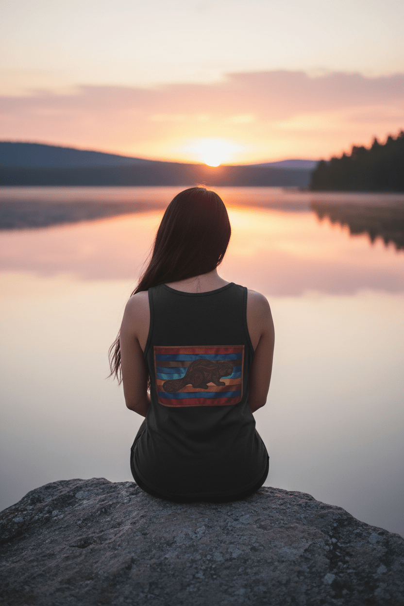 Beaver Wisdom Retro Tank — Vintage Graphic Garment - Dyed TankEmber Spirit Apparel