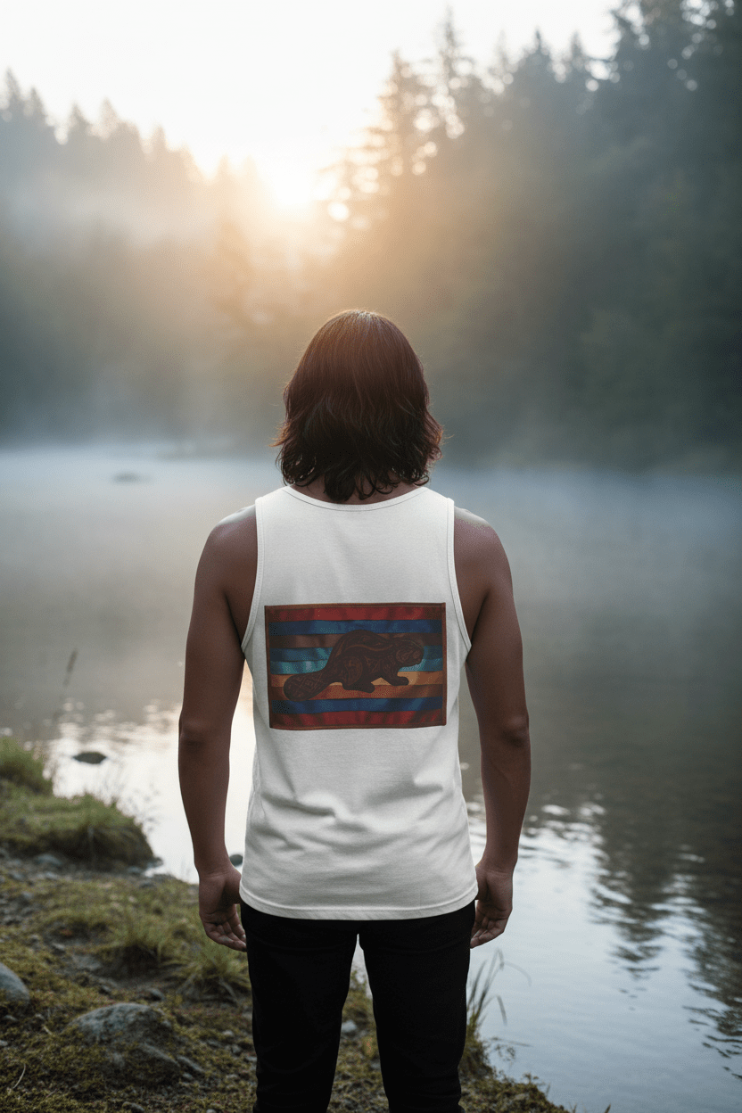 Beaver Wisdom Retro Tank — Vintage Graphic Garment - Dyed TankEmber Spirit Apparel