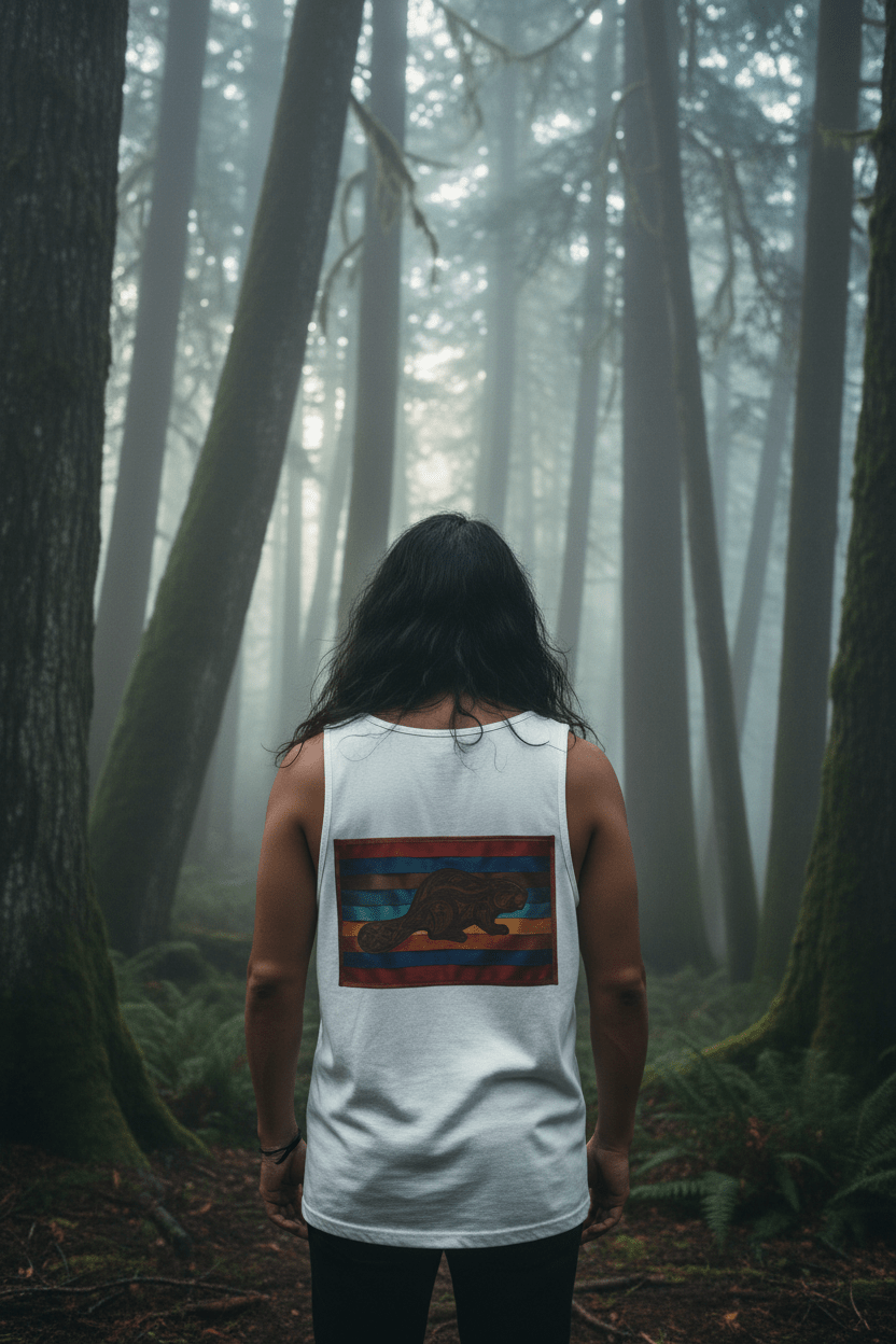 Beaver Wisdom Retro Tank — Vintage Graphic Garment - Dyed TankEmber Spirit Apparel