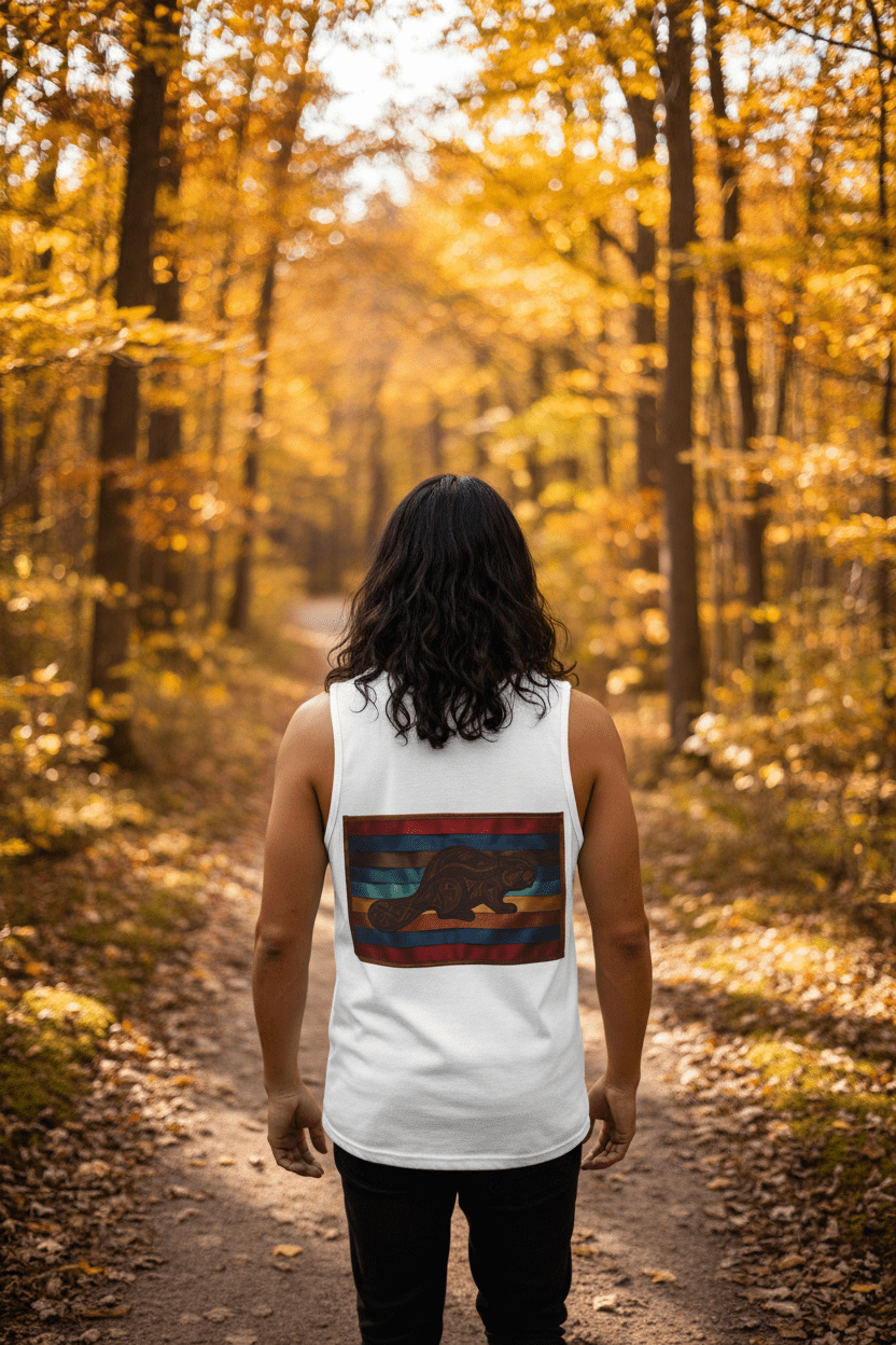 Beaver Wisdom Retro Tank — Vintage Graphic Garment - Dyed TankEmber Spirit Apparel