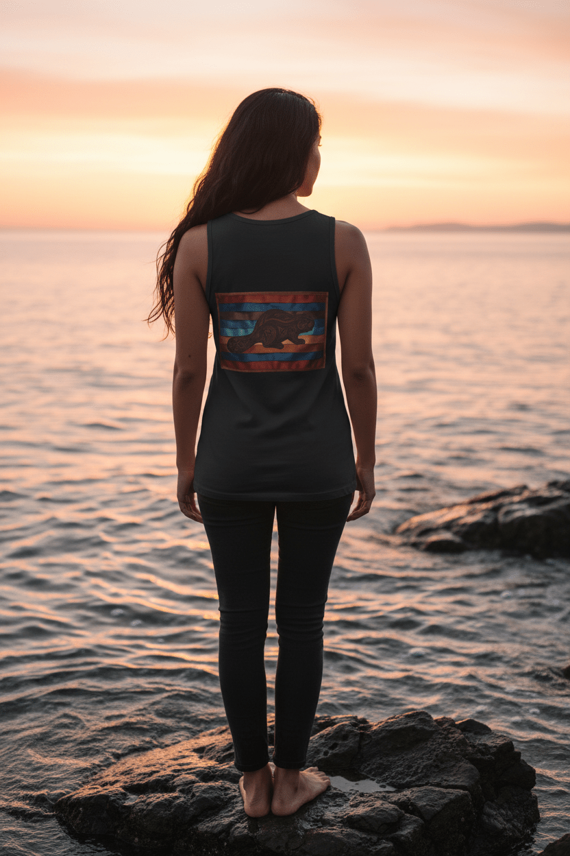 Beaver Wisdom Retro Tank — Vintage Graphic Garment - Dyed TankEmber Spirit Apparel