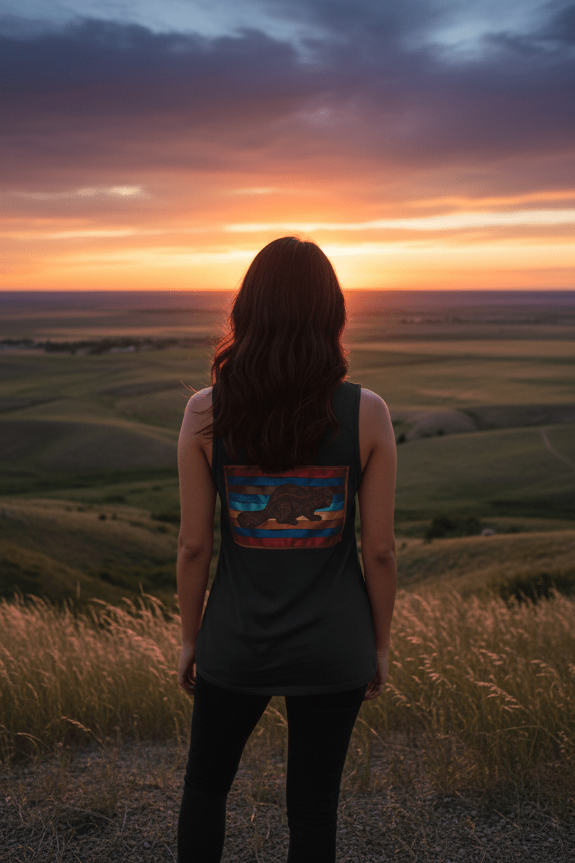 Beaver Wisdom Retro Tank — Vintage Graphic Garment - Dyed TankEmber Spirit Apparel