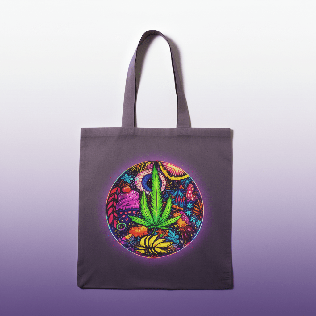 Blacklight-Reactive Natural Tote Bag — Daylight Cool, UV-Glow DesignEmber Spirit Apparel