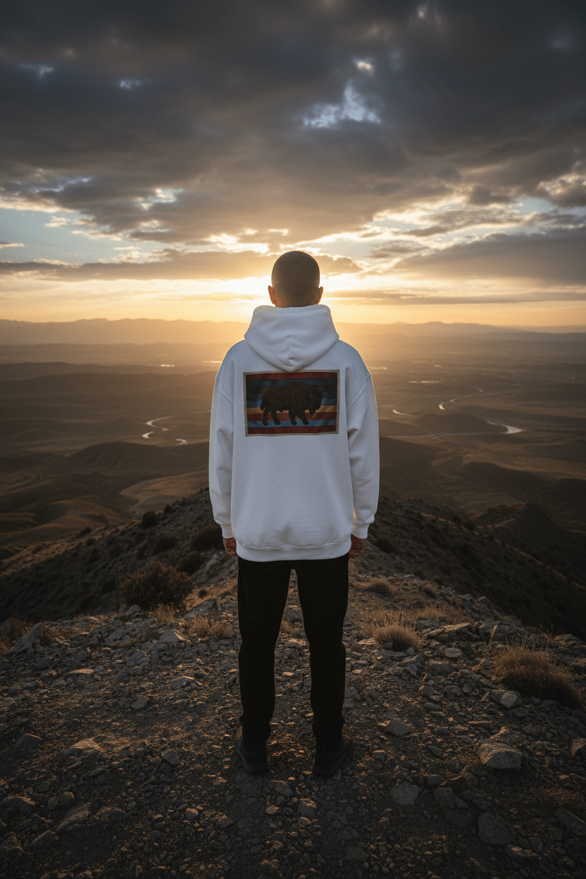 Buffalo 7 Grandfather Teachings Hoodie – Indigenous Respect Teaching SweatshirtEmber Spirit Apparel