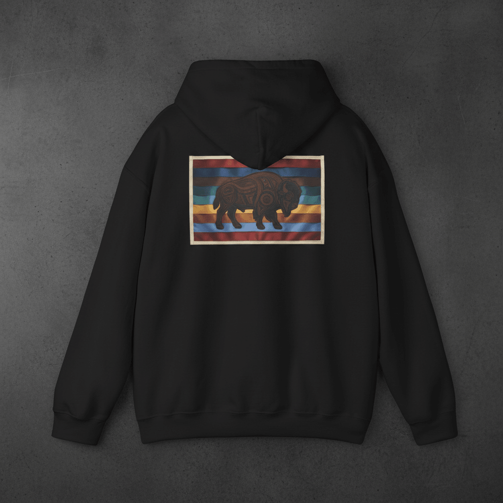 Buffalo 7 Grandfather Teachings Hoodie – Indigenous Respect Teaching SweatshirtEmber Spirit Apparel