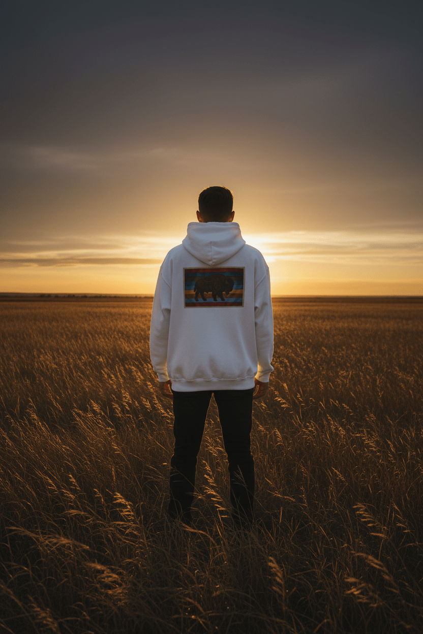 Buffalo 7 Grandfather Teachings Hoodie – Indigenous Respect Teaching SweatshirtEmber Spirit Apparel