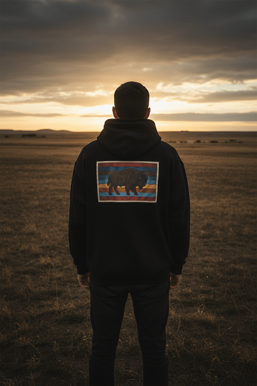 Buffalo 7 Grandfather Teachings Hoodie – Indigenous Respect Teaching SweatshirtEmber Spirit Apparel