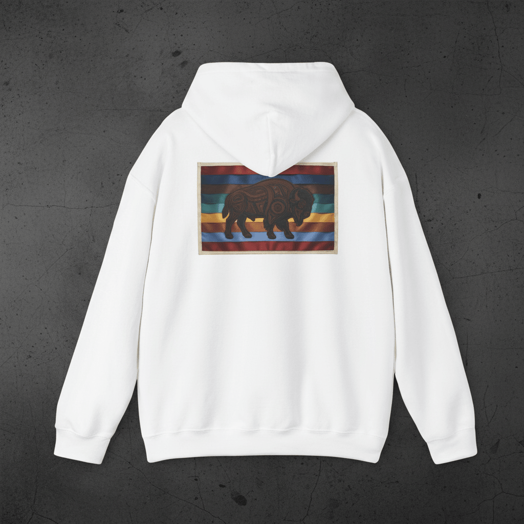 Buffalo 7 Grandfather Teachings Hoodie – Indigenous Respect Teaching SweatshirtEmber Spirit Apparel