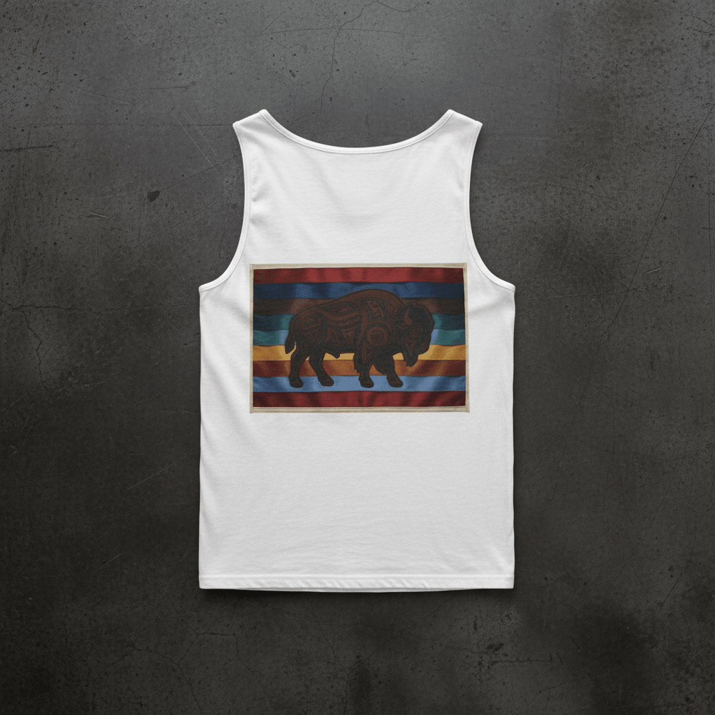 Buffalo Respect Retro Tank — Vintage Graphic Garment - Dyed TankEmber Spirit Apparel