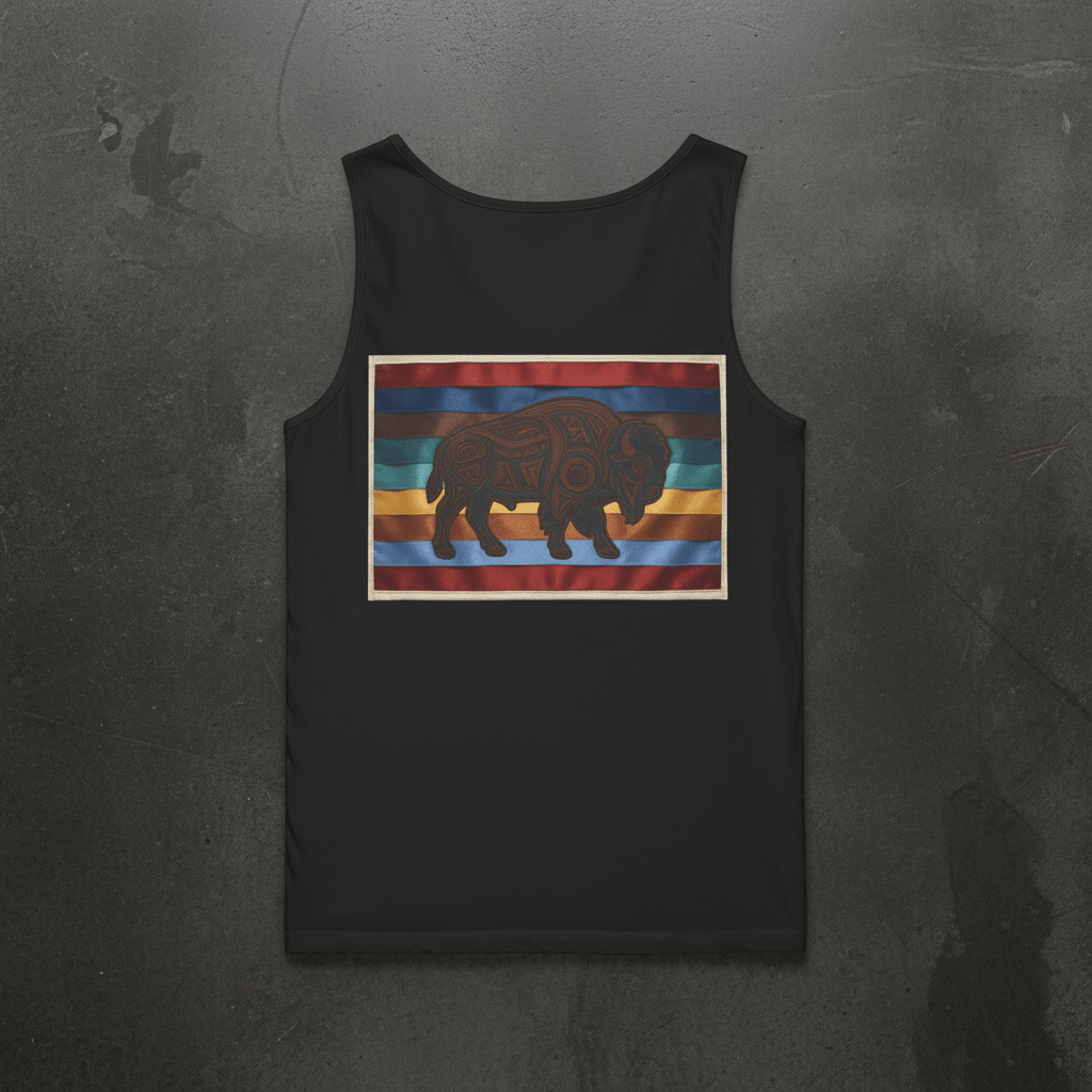 Buffalo Respect Retro Tank — Vintage Graphic Garment - Dyed TankEmber Spirit Apparel