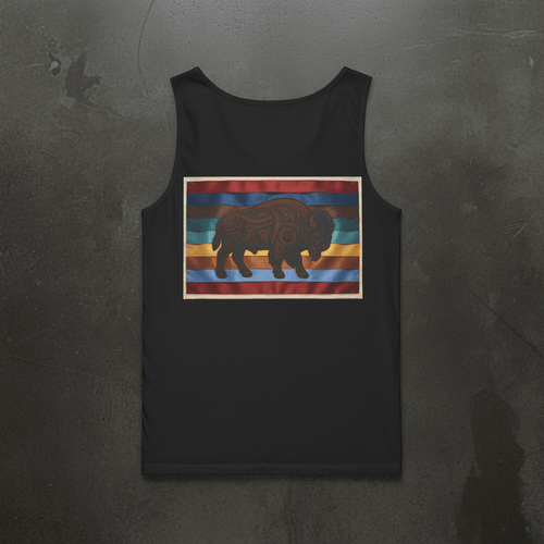 Buffalo Respect Retro Tank — Vintage Graphic Garment - Dyed TankEmber Spirit Apparel