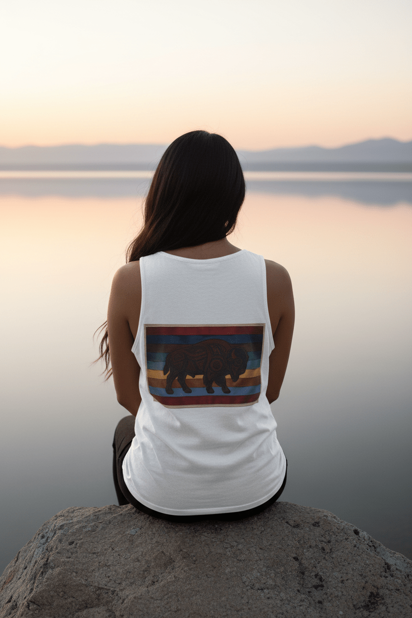 Buffalo Respect Retro Tank — Vintage Graphic Garment - Dyed TankEmber Spirit Apparel